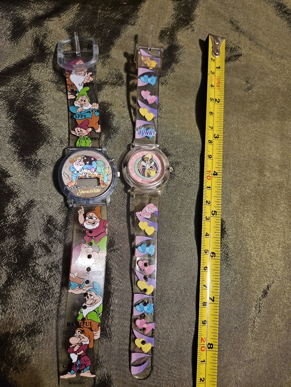 2 Vintage Character Kids' Watches - Colorful Cartoon Bands.  Not Tested.
